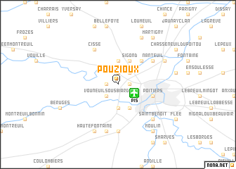 map of Pouzioux