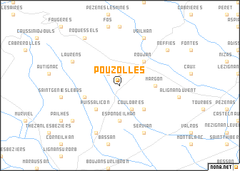 map of Pouzolles