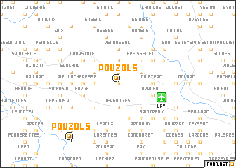 map of Pouzols