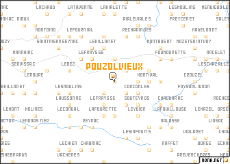 map of Pouzol Vieux