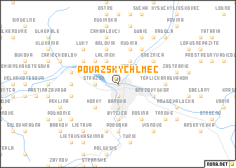 map of Považský Chlmec