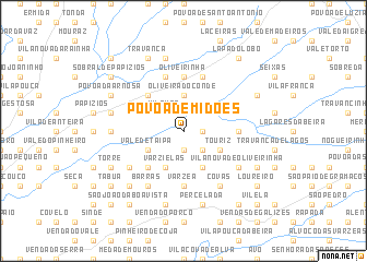 map of Póvoa de Midões