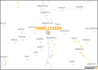 map of Powell Creek