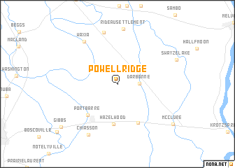 map of Powell Ridge