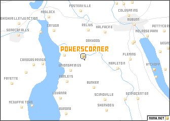 map of Powers Corner