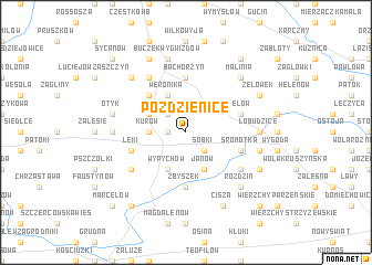 map of Poździenice