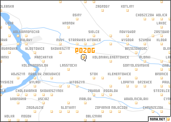 map of Pożóg