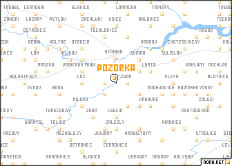 map of Pozorka