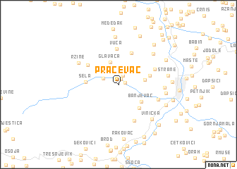 map of Praćevac
