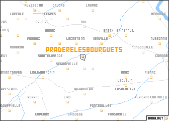 map of Pradère-les-Bourguets