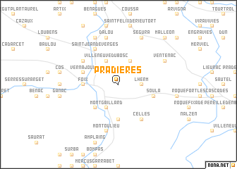 map of Pradières