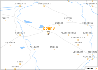 map of Prądy