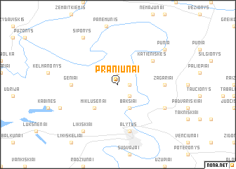 map of Praniūnai