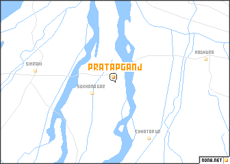 map of Pratāpganj