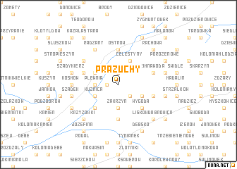 map of Prażuchy