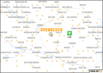 map of Prebačevo