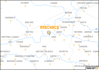 map of Préchacq
