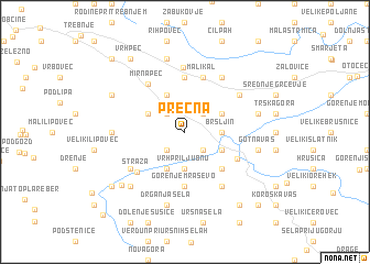 map of Prečna