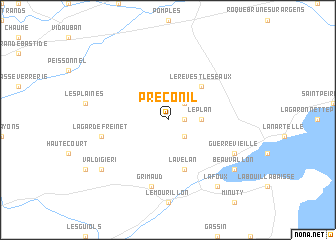 map of Préconil