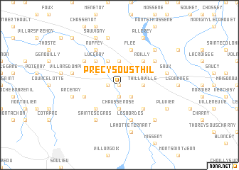 map of Précy-sous-Thil