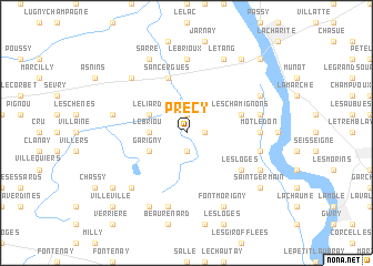 map of Précy