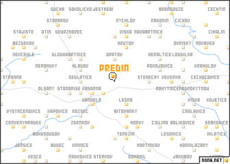 map of Předín