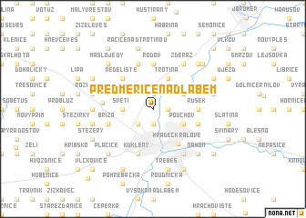 map of Předměřice nad Labem