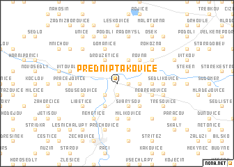 map of Přední Ptákovice