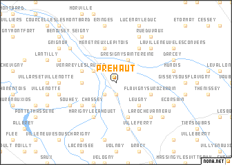 map of Préhaut