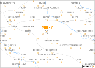 map of Préhy