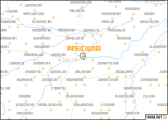 map of Preičiūnai