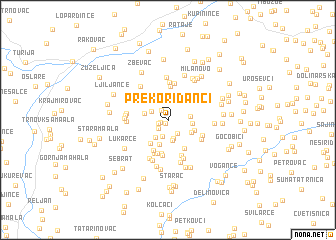 map of Prekoriđanci