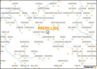 map of Prémillieu