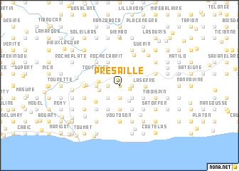 map of Présaille