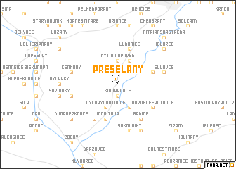 map of Preseľany