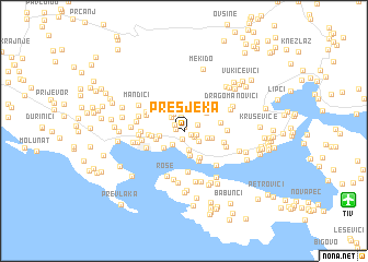 map of Presjeka