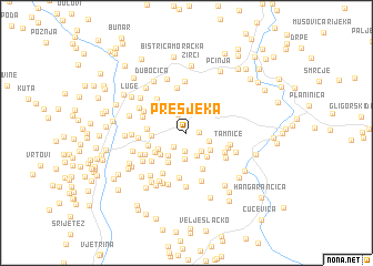 map of Presjeka