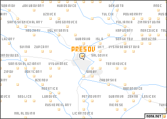 map of Prešov