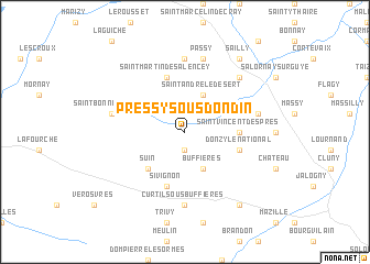 map of Pressy-sous-Dondin