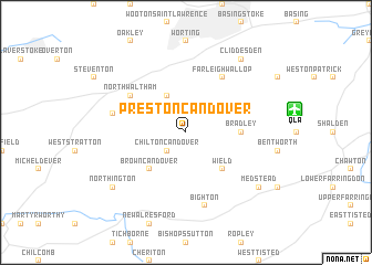 map of Preston Candover