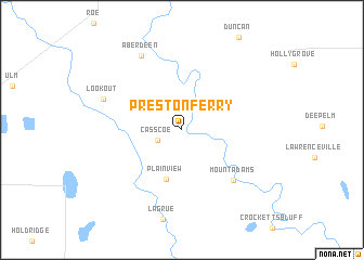 map of Preston Ferry