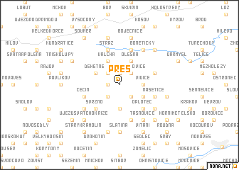 map of Přes