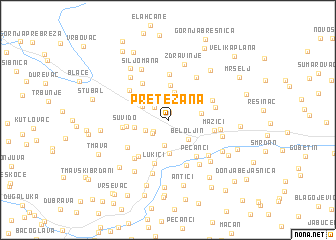 map of Pretežana