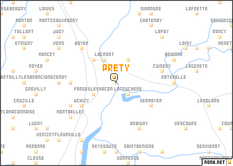 map of Préty