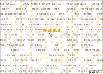 map of Prévaux