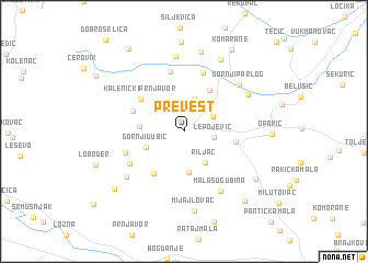 map of Prevešt