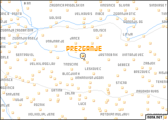 map of Prežganje