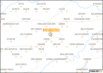 map of Pribeník