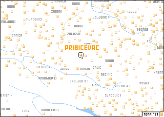 map of Pribićevac