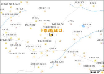 map of Pribiševci